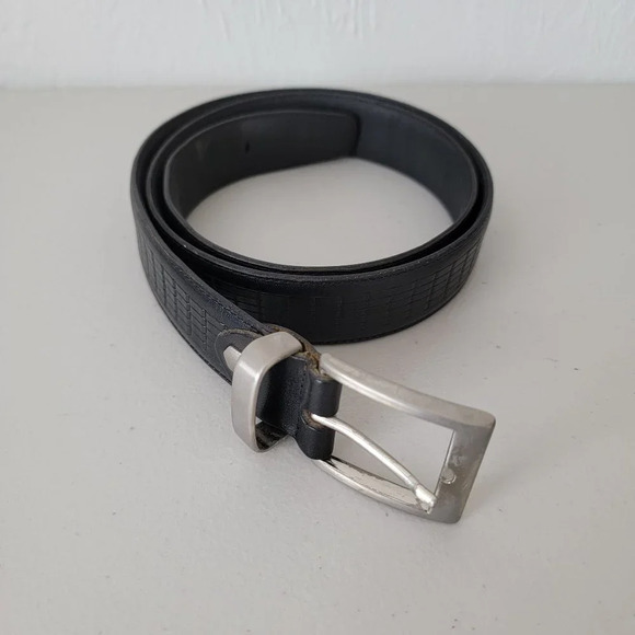 Genuine Italian Leather Belt Black Men 32 - Picture 1 of 12